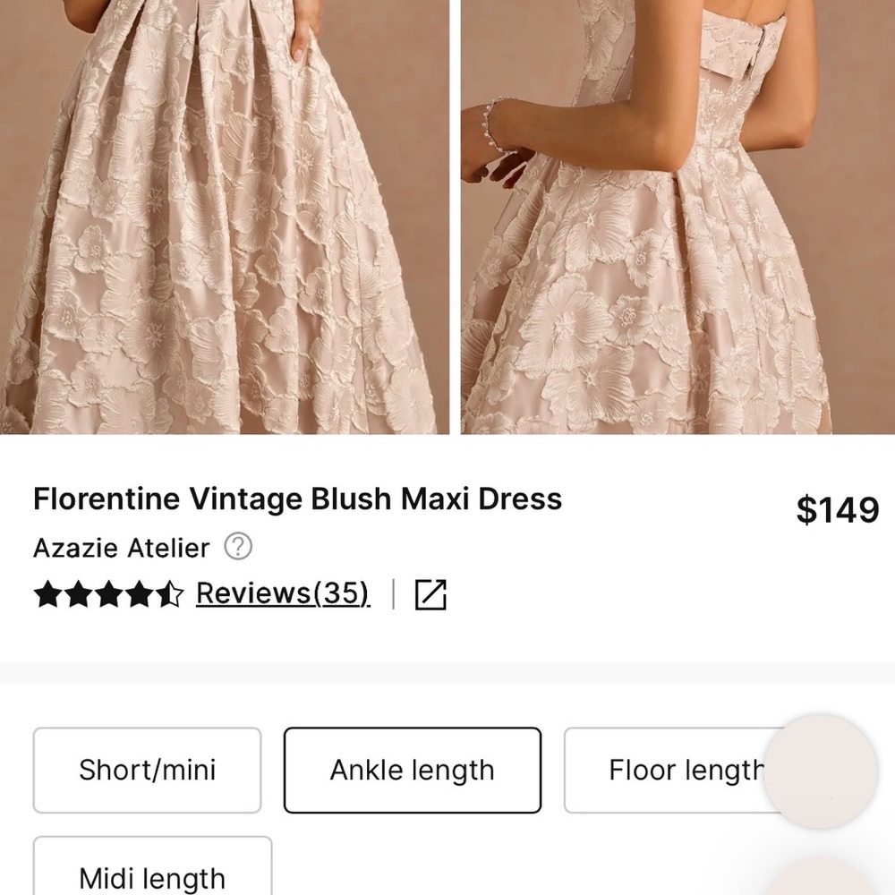 Azazie Atelier Florentine Strapless Gown in Vintage Blush - Bridal, Wedding - Picture 15 of 16